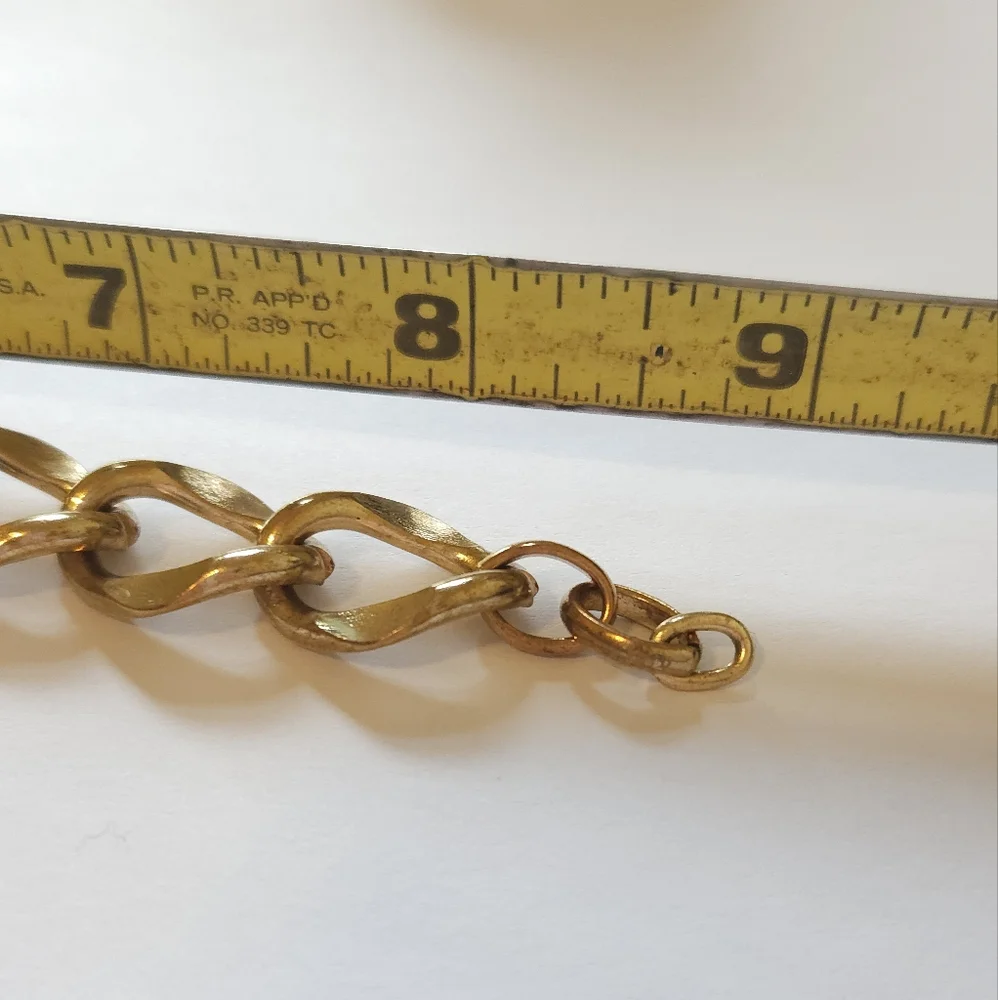 Vintage Gold Tone Chunky Curb Chain Link Bracelet Unisex Bracelet 9